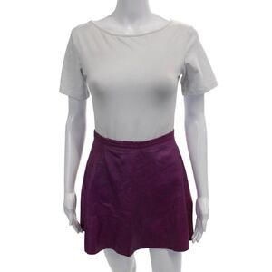 Love Leather Women A-Line Mini Skirt Purple  Leather Size XS